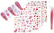 6 Sheets Valentines Day Nail Art Stickers Decals Self-Adhesive Nail Supplies Heart Flower Bow Tie Nail Art Stickers DIY Design Nail Decoration (6 Sheets Valentines Day Nail Art Stickers)