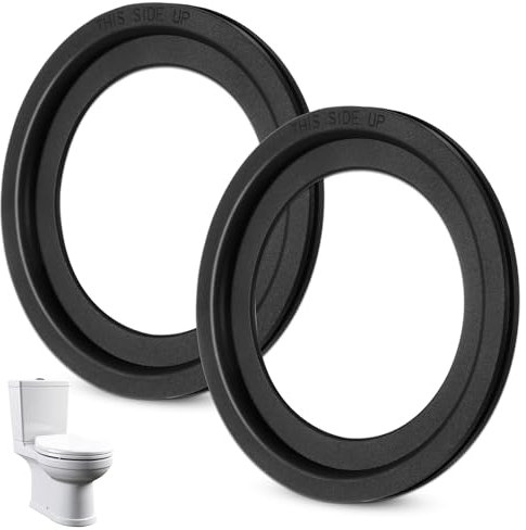 2 PCS RV Toilet Cistern Seal, Black Rubber Toilet Flush Seal Kit, Replacement Standard Flush Valve Seal for Leaking Toilet Repair