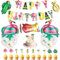 taonganui Hawaii Party Deko, Flamingo Geburtstags Deko, Folienballon Flamingo Frucht, Hawaii Dekoration Set für Geburtstagsfeier, tropische Strandparty im Sommer