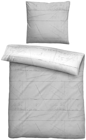 biberna Bettwäsche Baumwoll-Satin 0614509 Wand 1x 135x200 cm + 1x 80x80 cm, sturmgrau