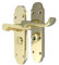Epsom Scroll Brass Plated Privacy Bathroom Handles - Brass Plated Door Handles Set (Privacy Lock) 1 Sets. Victortian Door Handles, Door Handles Internal for Interior Doors, Internal Door Sets