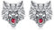 Wolf Ohrringe Sterlingsilber Wolf Ohrstecker Roter Kristall Wolf Ohrstecker hypoallergen Tierschmuck Geschenke für Frauen und Männer Geburtstag Weihnachten