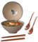 Ceraozmus 2 x 40 OZ Ceramic Ramen Bowls, 8 in Large Japanese Noodle Soup Bowl, Match Chopsticks and Spoons, Suitable for Pho, Udon Asian Noodles (Japanese Fish 2 Set)