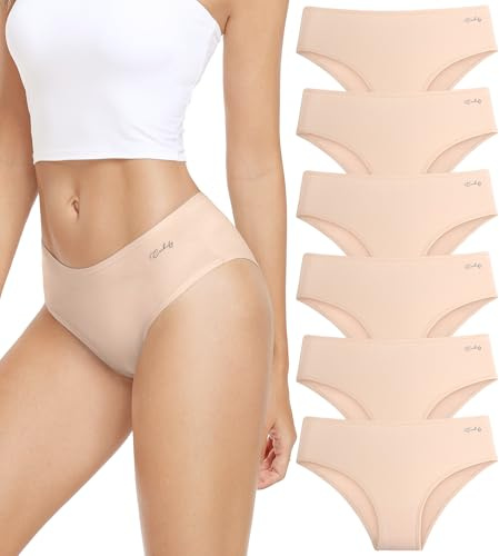 anqier Unterhosen Damen Baumwolle Slips Damen Atmungsaktiv 6er Pack | Basic Bequem Panties Hipster Frauen Unterwäsche Etikettfrei Schlüpfer