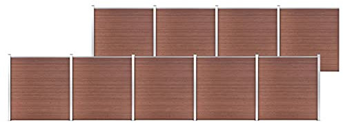 Fasba Gartenzaun WPC Sichtschutzzaun Lamellenzaun Windschutz Sichtschutz Zaun Steckzaun Systemzaun Garten 1564x186cm Braun Aluminiumstange