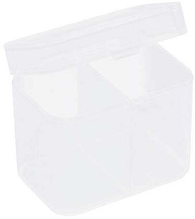 Geardeangloow 2 Spaces Cosmetic Nail Wipes Storage Holder Box Cotton Swabs Pads Container