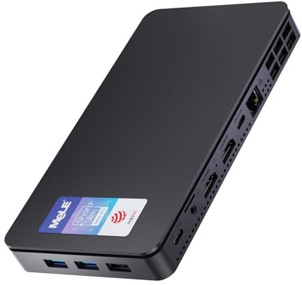 MeLE Overclock X2 Mini PC N150 16 Go RAM 512 Go Stockage, Graphiques UHD, Double HDMI et USB-C 4K, Mini Ordinateur Puissant et Élégant, Réseau Gigabit, Fixation VESA, Mise sous Tension Automatique