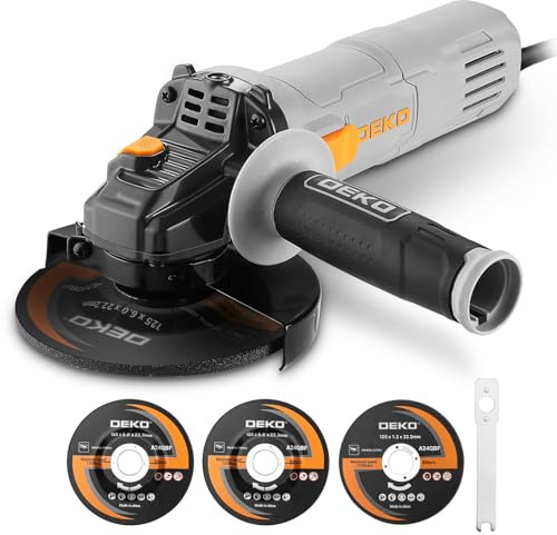 Winkelschleifer Schleifer Trennschleifer 125mm: DEKOPRO 800W Winkelschleifer regelbare drehzahl, Leerlaufdrehzahl:12000min-1, mit 2 Schleifscheiben, 1 Trennscheibe, Zusatzhandgriff, Schutzhaube