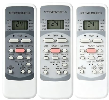 Sostituzione Telecomando 3 Pezzi R51ME / R51E, Compatibile Con Midea, Aria Condizionata sostituire
