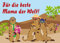 2 Postkarten - Erdmännchen Muttertag - Für die beste Mama der Welt 1178
