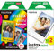Fujifilm Instax Mini Instant Film, 2X 10 Blatt (20 Blatt), Weiß & Mini Frame WW1 Rainbow, Bunt