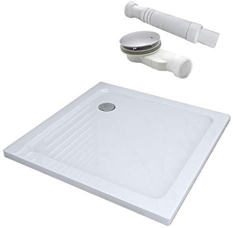 80 x 80 Duschtasse Duschwanne Acryl Dusche Acrylwanne 40mm flach Rechteck für Duschabtrennung Duschkabine 90MM