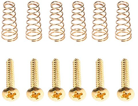 Domybest 6er-Set Single Coil Tonabnehmer Schrauben für Stratocaster, Telecaster, Gitarren gold