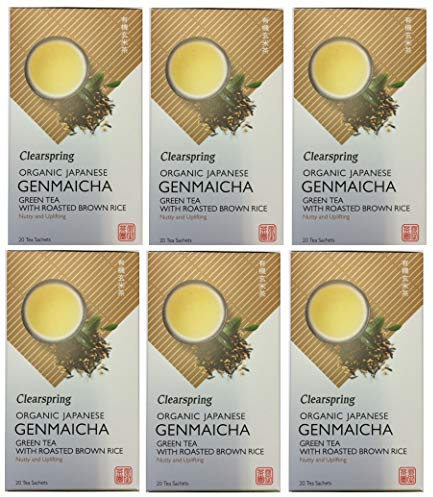 Clearspring Organic Genmaicha Tea 20 Bags (40g) (Pack of 6)