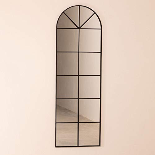 SKLUM Wandspiegel in Fensteroptik aus Metall (180x59 cm) Paola L Schwarz