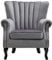 INMOZATA Armchair Velvet Accent Chair High Wingback Arm Fireside Chair Rest Occasional Chairs with Solid Wood Legs for Living Bedroom (Grey)
