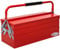 DURHAND Boite à outils métallique - coffret à outils - caisse à outils 3 niveaux 5 plateaux rétractables - tôle acier rouge