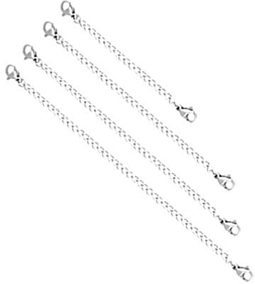 Milisten 4 Stück Sterlingsilber Chain Extender Halskette Armband Fußkettchen Verlängerungskabel für Die Schmuckherstellung