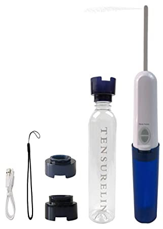 Upgraded Electric Portable Travel Bidet, Contain Large Water Bottle, Two Size adapters, USB Charger, Handy Toilette Sprayer Good for Personal Care