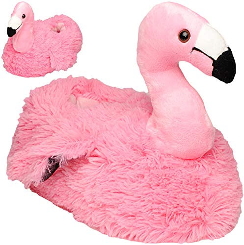 alles-meine.de GmbH Hausschuhe/Pantoffel - Flamingo - Vogel - Größe Gr. 36/37 / 38/39 / 40 EU schön warm Plüschhausschuh/Kuschel/Tier - Tiere - für Kinder & Erwachs..