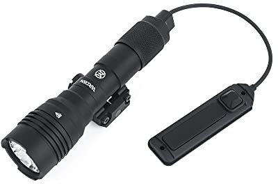 SBGJMY PROTAC Rail HL-X Torcia Tattica 900 Lumen Airsoft Con Doppio Interruttore Remoto e Interruttore a Pulsante Di Coda per Fucile Da Sistema Di Binari Picatinny Da 20 mm (Nero)