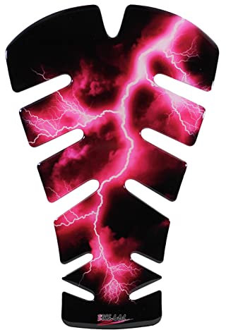 BIKE-label X502342 Protège-réservoir 3D, Autocollants moto, éclair, rose violet