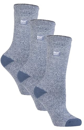 HEAT HOLDERS Lite - Damen 3er Pack Thermosocken für Winter | Socken mit Innenfleece (37-42, Denim)