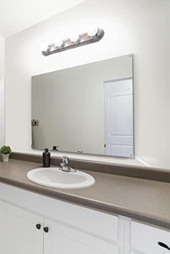 MirrorOutlet - Large Frameless Glass Wall Mirror (100 x 70 cm) Bathroom Mirror with Polished Edges & 4 Pre-Drilled Holes for Wall Hanging.