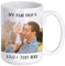 Tasse à Café Photo Personnalisée, Tasses avec Nom Texte Personnalisé Tasse à Café Céramique Imprimée Double Face Blanche, Tasse à Thé Au Lait Cadeaux pour Femmes Hommes Amis Couple Anniversaire 15 Oz