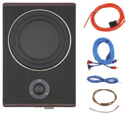 SanBouSi Auto Subwoofer 8 Ultradünner Auto Untersitz Aktiv Subwoofer Kompakter Untersitzbass Lautsprecher, Dünn 68mm