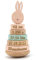 Personalisierter Stapelturm aus Holz von Trixie mit Namen und Geburtsdaten graviert Geburtsgeschenk HASE