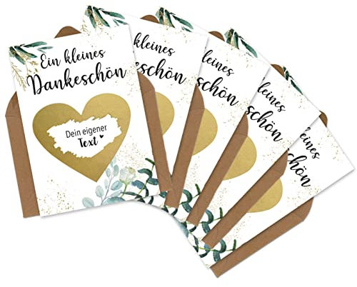 OWLBOOK 5 Rubbelkarten zum selber beschriften - kleines Dankeschön - Rubbellos für eigenen Text Geschenke Geschenkideen für Mama zum Muttertag