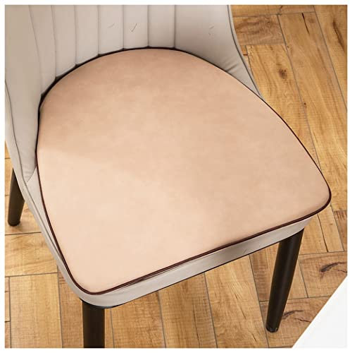 ETULLE Esszimmerstuhlkissen aus PU-Leder, wasserdichte U-förmige Küchenstuhlpolster, Küchensitzkissen für Esszimmerstühle, rutschfeste Gummirückseite (Color : Khaki, Size : 45 * 47cm)