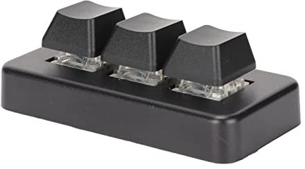 Goshyda Mechanische -Makro-Tastatur, 3 Tasten, USB-Schnittstelle, Mechanische, Programmierbare -Tastenkombination mit Farbiger RGB-Hintergrundbeleuchtung, Copy-Paste-Tastatur