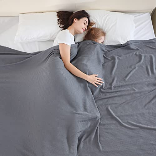 VHOME Sommerdecke - Bambus Decke für Erwachsene Kinder, Leichte Atmungsaktive Kühldecken kann Körper kühl halten für Bett Sofa und überall DunkelGrau 240x220cm