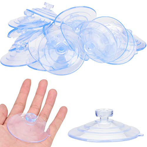 AccEncyc Suction Cup 65mm/2.5'' Glass Suction Pads Clear PVC Sucker Pads Suction Holder Without Hooks for Bathroom Wall Door Glass Window Car Shade (12 Pcs)