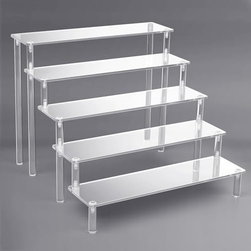 Sarsumir Espositore in Acrilico 5 Strati Espositore Acrilico Trasparente Alzate di Display Acrilico per Esposizione Cupcakes Dessert Oggetti da Collezione Espositore Profumi(30x32x25)