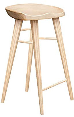 JUNNIU Hocker Barstühle - Barhocker aus massivem Holz im nordischen Stil, ergonomischer Lounge-Stuhl, Haltbarkeit der Holzfarbe (Größe: 55 cm) Decoration