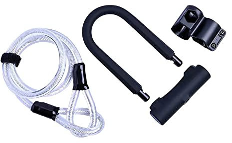 Rwedkd 0,7 Durchmesser, FahrradschlöSser, StrapazierfäHiger Diebstahlschutz mit SchlüSsel, U-Schloss für Fahrrad, Fahrrad-U-Schloss mit Kabel und SchlüSsel-Fahrradteilen