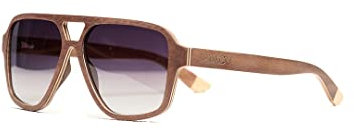 Dzukou Oblique - Holzsonnenbrillen für Männer - Polarisierte Sonnenbrillen mit UV400-Schutz - Eckiger Rahmen