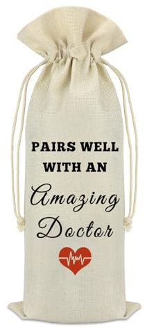Wertschätzungsgeschenke für Doktor Weintasche Dankeschön Arzt Geschenke für Weihnachten Ruhestand Arzt Geburtstagsgeschenke Weinflasche Abdeckung Tasche Zukunft Arzt Geschenke Party Dekoration