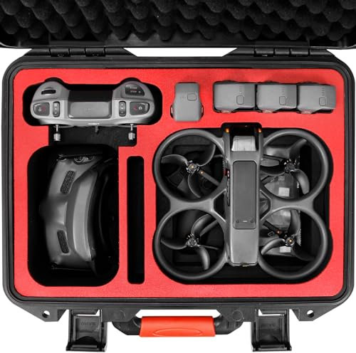 FPVtosky Avata 2 Koffer, wasserdichte Tragetasche für DJI Avata 2 Drohne/Fly More Combo, Passend für DJI Goggles 3, RC Motion 3 & DJI FPV Remote Controller 3 Zubehör[CASE ONLY]