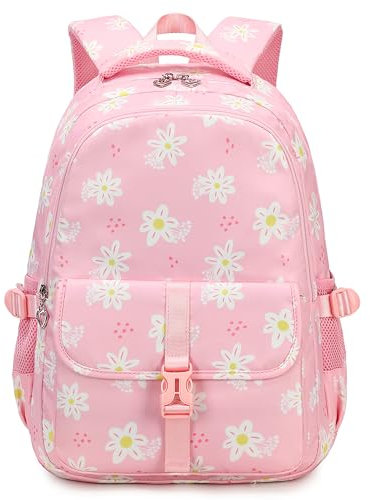 TCYIN Rucksack Schule Teenager Mädchen Schulrucksack Floral Schulranzen Damen Laptop Backpack Leichtgewicht Schultasche für Reise Sport