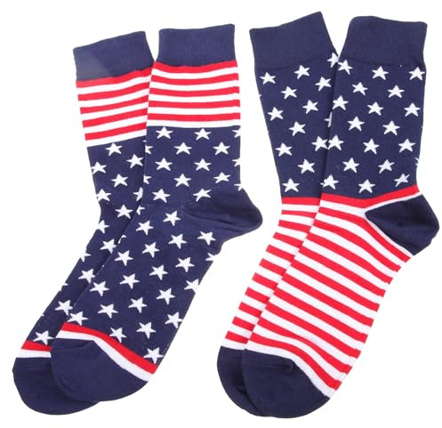 AOKWAWALIY 2 Pairs American Flag Socks Wedding Groomsmen Bridegroom Socks American Flag Tube Socks for Men or Women