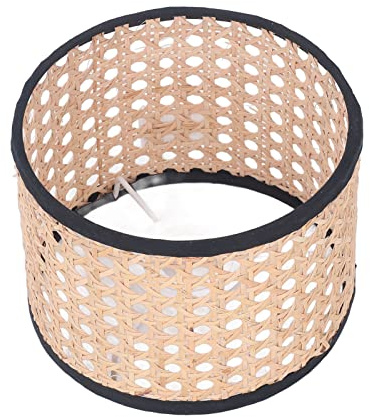 Rattan-Lampenschirm, Rattan-Lampenschirm, Rattan-gewebter Lampenschirm, Gitter, Polygonform, Sechskant-Gitter-Lampenschirm für Kaliber-Abdeckung, E27-Hängelampe, Lampenschirme