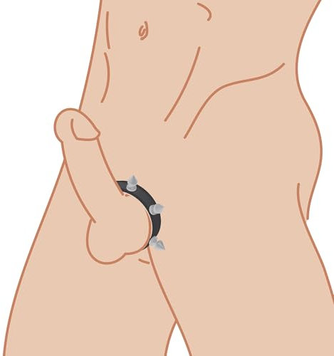 Penisring aus Leder mit Stacheln