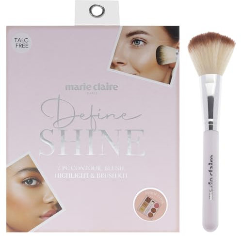 Marie Claire Face Palette – Makeup Kit Sculpts, Defines, and Achieves Perfect Contour Look – Face Makeup Shimmery and Matte Finishes, 7 pz