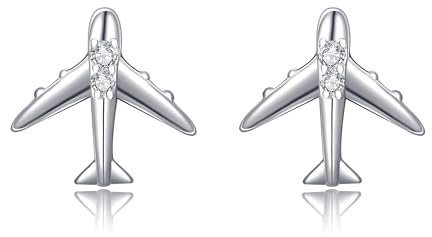 ONEFINITY Flugzeug Studs 925 Sterling Silber Flugzeug Ohrringe Flugzeug Schmuck für Frauen