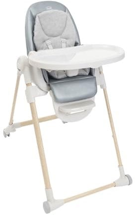 Chicco Polly Armonia Seggiolone Evolutivo Pappa per Bambini da 0 Mesi a 40 kg, Sedia Evolutiva, Seggiolone Reclinabile a Sdraietta con Altezza e Poggiapiedi Regolabili, 4 Ruote, Compatto, Verde