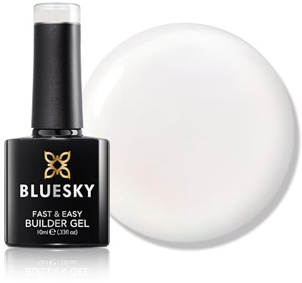 Bluesky Fast & Easy Builder Gel 10ml, Frosty Pearl, Nail Strengthener and Extender for Long, Strong Nails & Nail Extensions, Professional, Salon & Home Use, Requires Curing Under LED UV Nail Lamp